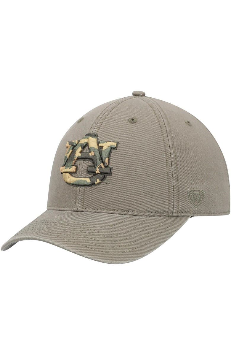 TOP OF THE WORLD Men's Top of the World Olive Auburn Tigers OHT Military Appreciation Unit Adjustable Hat, Main, color, 