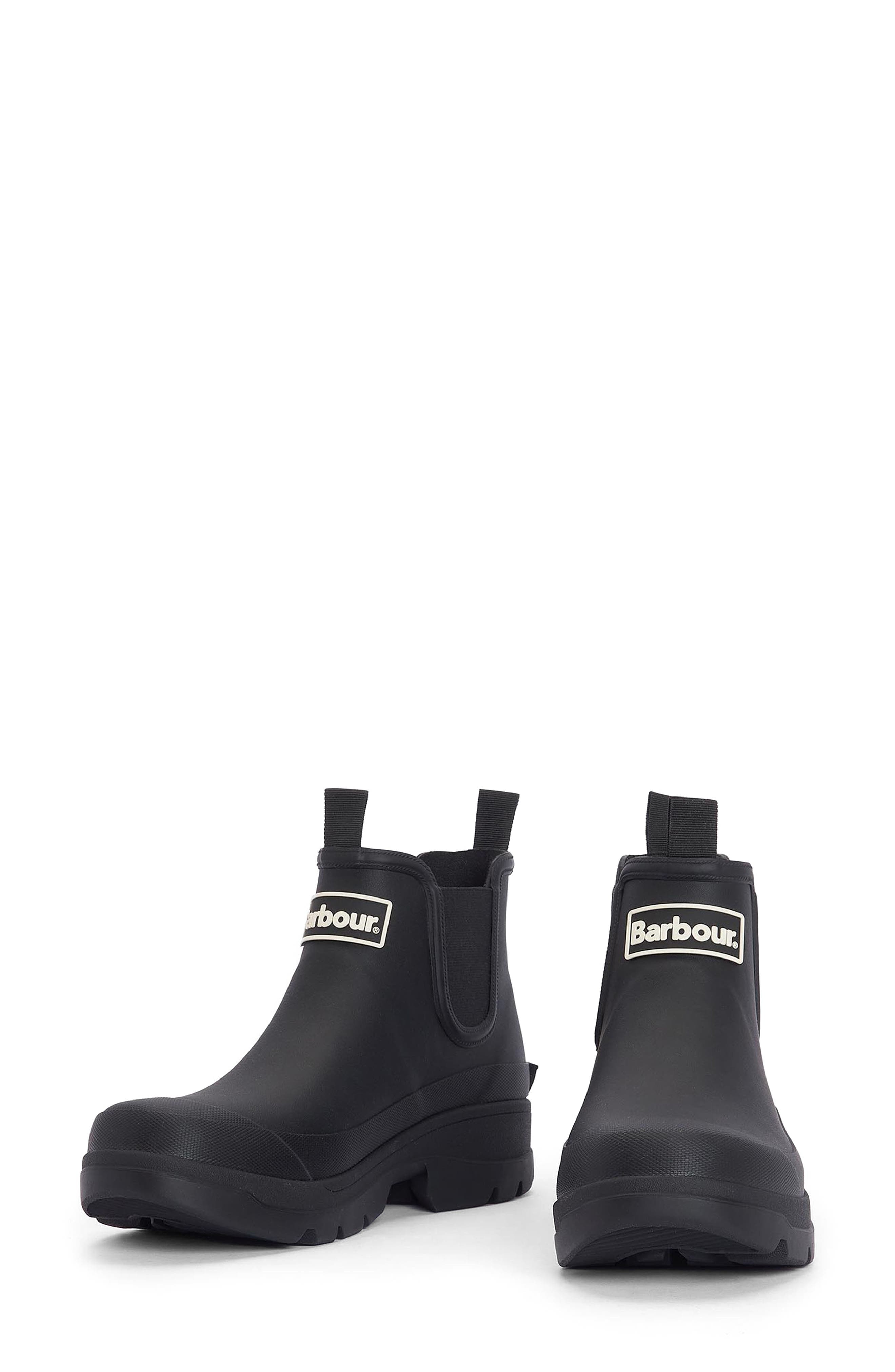 Barbour Nimbus Waterproof Chelsea Rain Boot, Alternate, color, Black