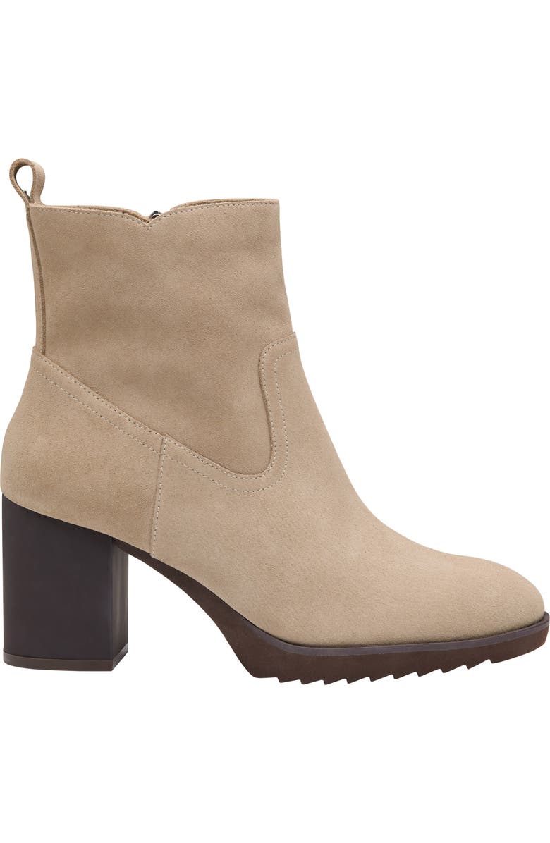 Johnston & Murphy Izzie Waterproof Platform Bootie, Alternate, color, Taupe Waterproof Suede