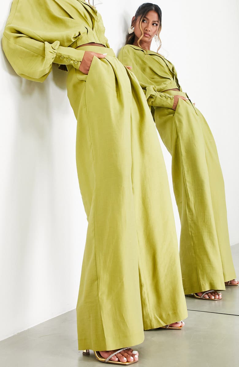 ASOS DESIGN High Waist Wide Leg Trousers, Main, color, 