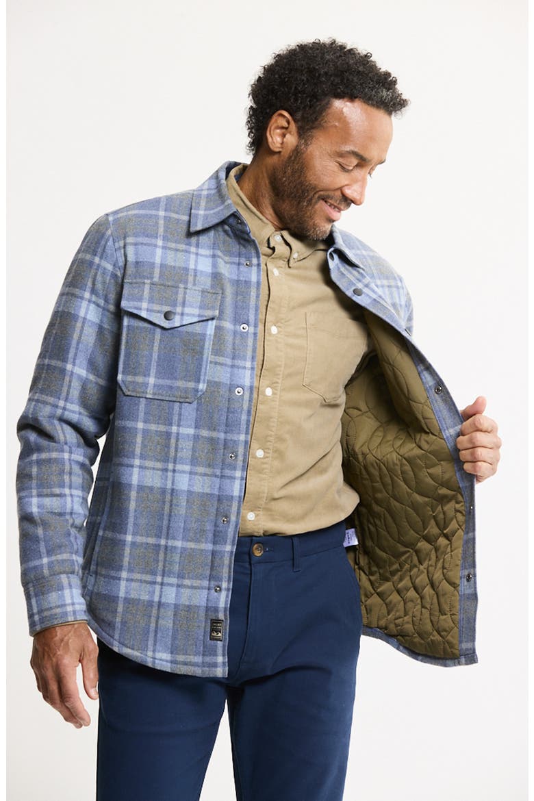 Quilted Lined Plaid Flannel Shirt Jacket, Alternate, color, BLUE