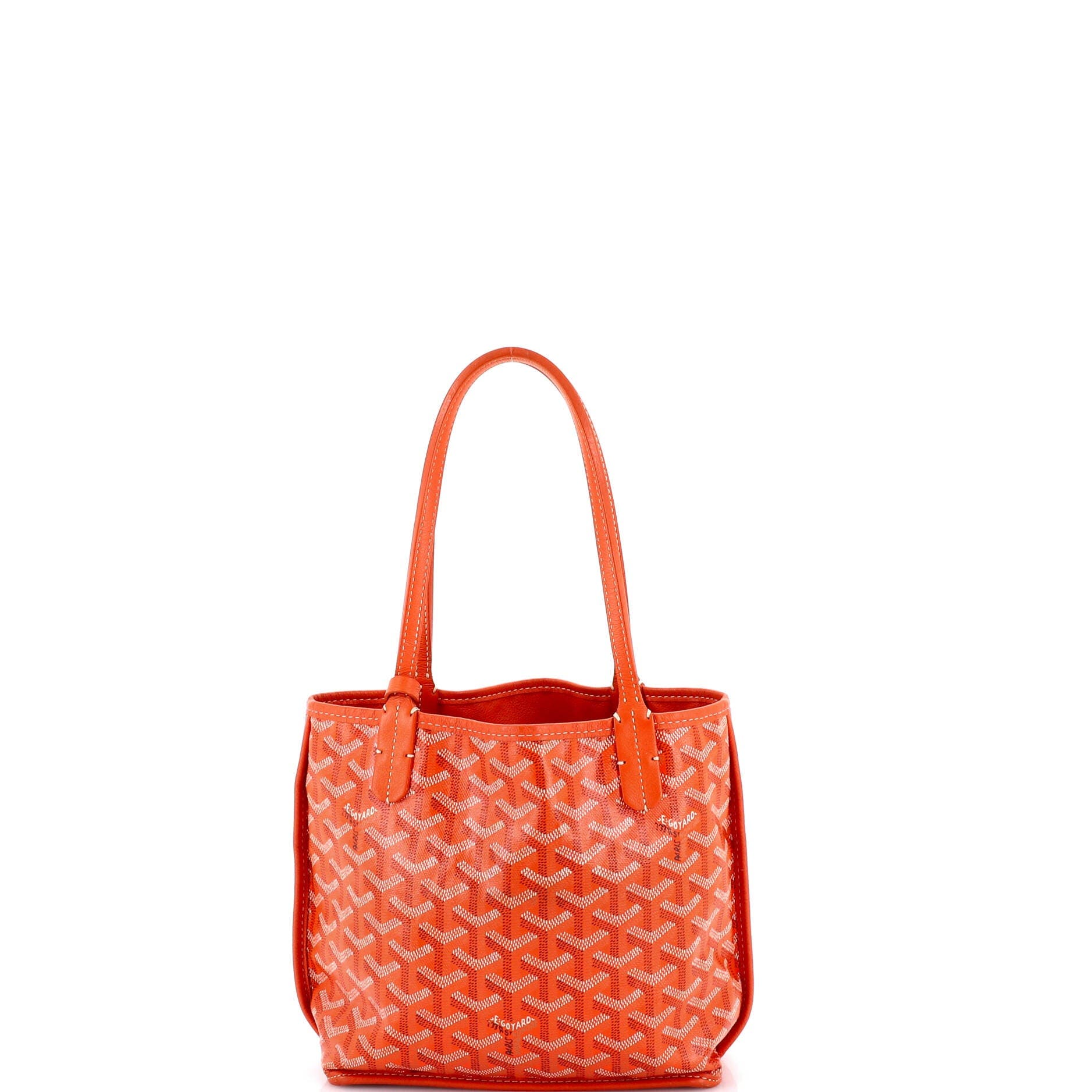 Pre-Owned Goyard Anjou Reversible Tote Coated Canvas Mini, Main, color, Orange