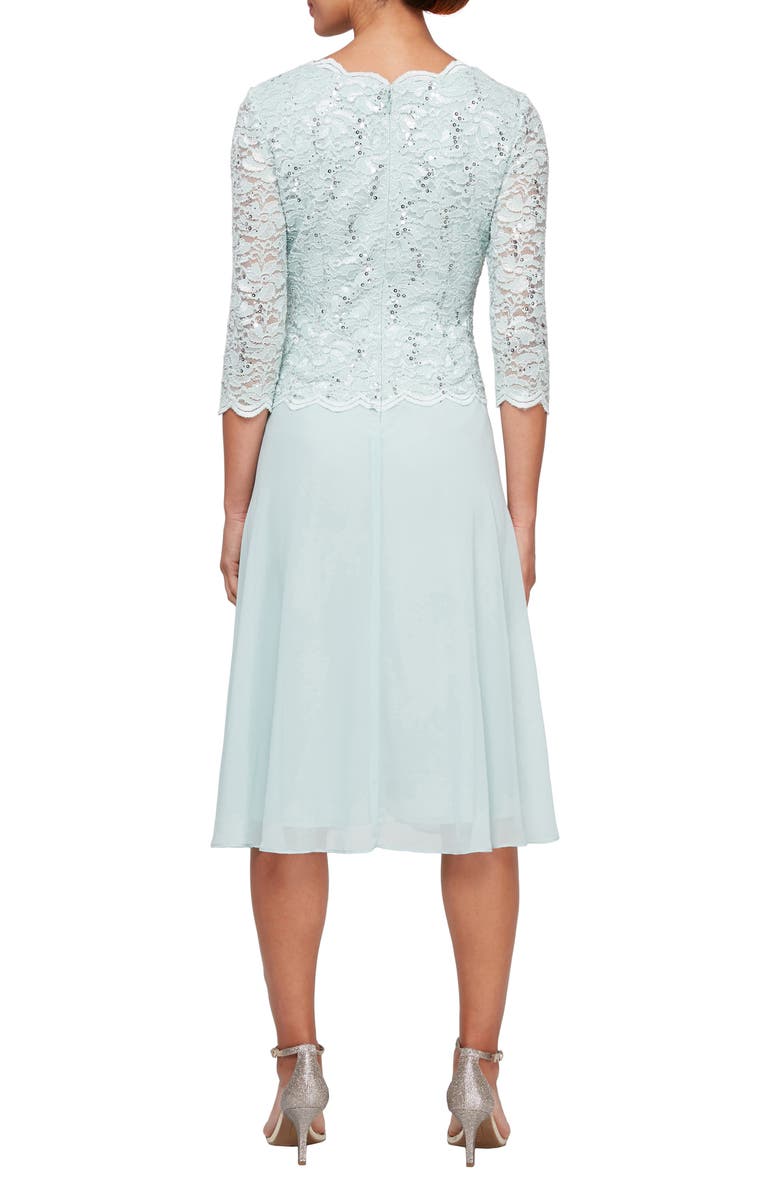 Alex Evenings Faux Two-Piece Cocktail Dress, Alternate, color, Fresh Mint