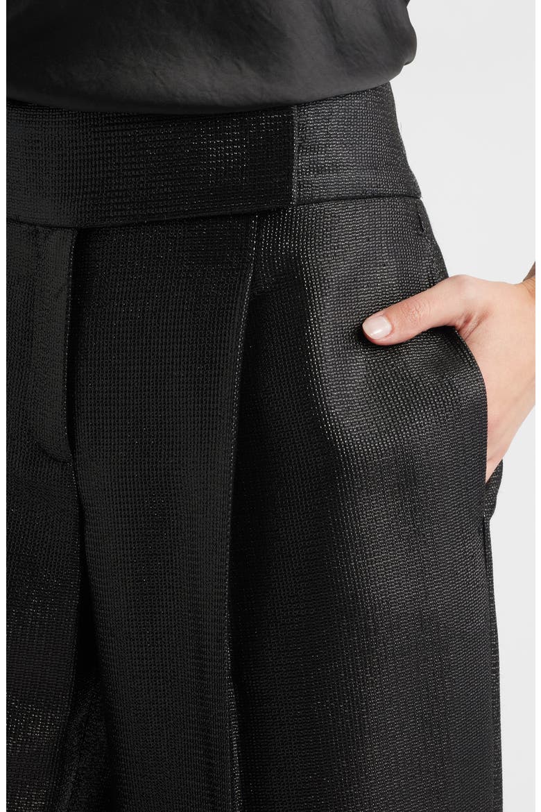Tacres Metallic Ankle Wide Leg Pants, Alternate, color, BLACK