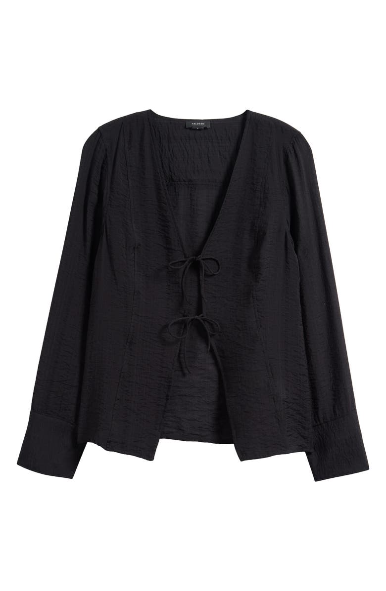 Halogen<sup>®</sup> Tie Front Top, Alternate, color, Rich Black 060