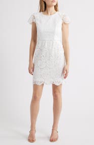 Tahari ASL Paisley Lace Cap Sleeve Sheath Dress