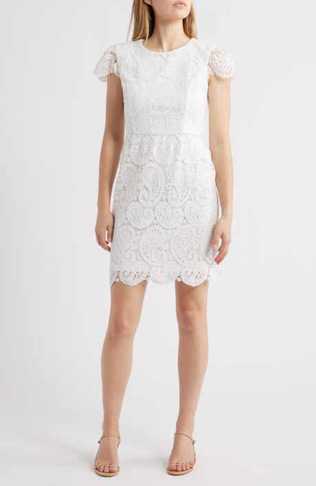 Paisley Lace Cap Sleeve Sheath Dress