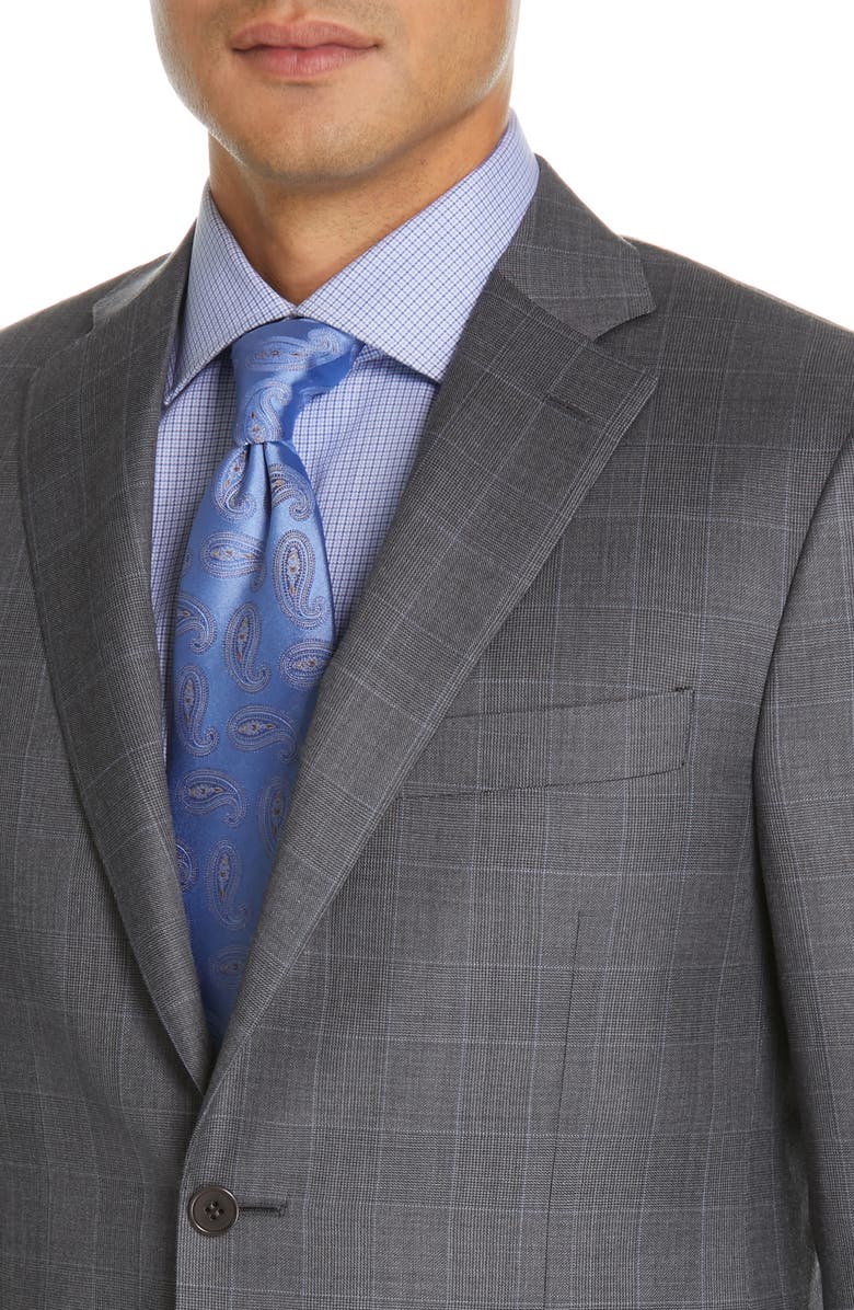 Canali Sienna Classic Fit Plaid Wool Suit, Alternate, color, Grey
