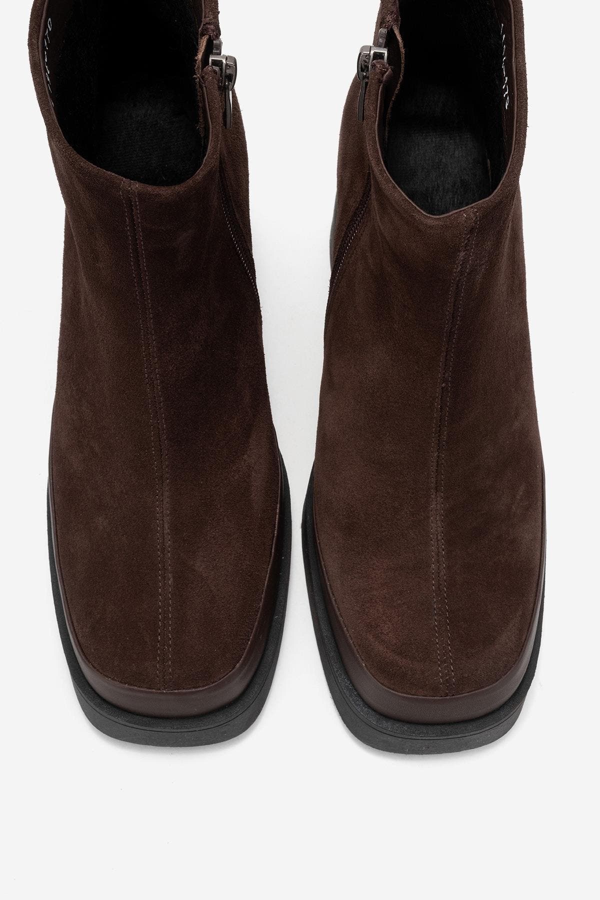 Forever 
Always Shoes Livia Leather Wedge Boot, Alternate, color, Brown Suede