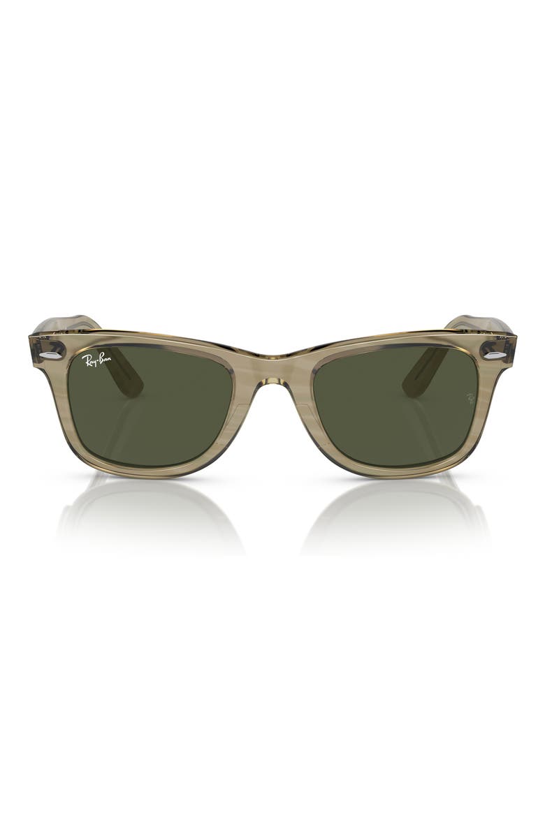 52mm Square Sunglasses, Main, color, GREY/ GREEN
