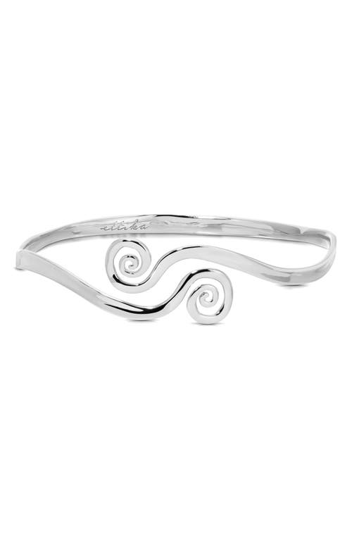 Ettika Intertwined Aura Swirl Arm Cuff In Silver