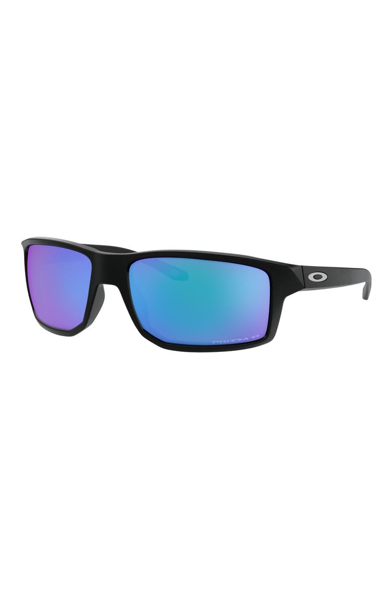 Gibston 61mm Polarized Wrap Sunglasses, Alternate, color, MATTE BLACK/ PRIZM SAPPHIRE