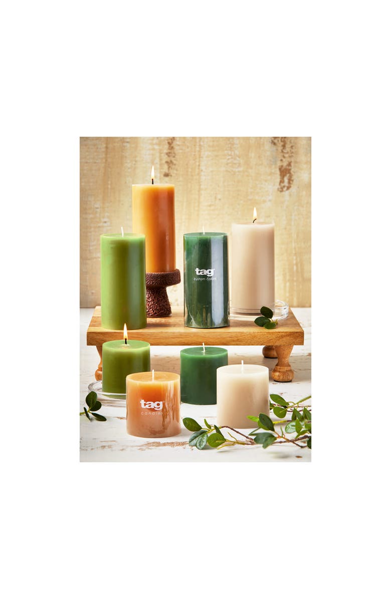 tag Elegant Color Pillar Candle for Home Decor and Ambiance, Alternate, color, Dark Green