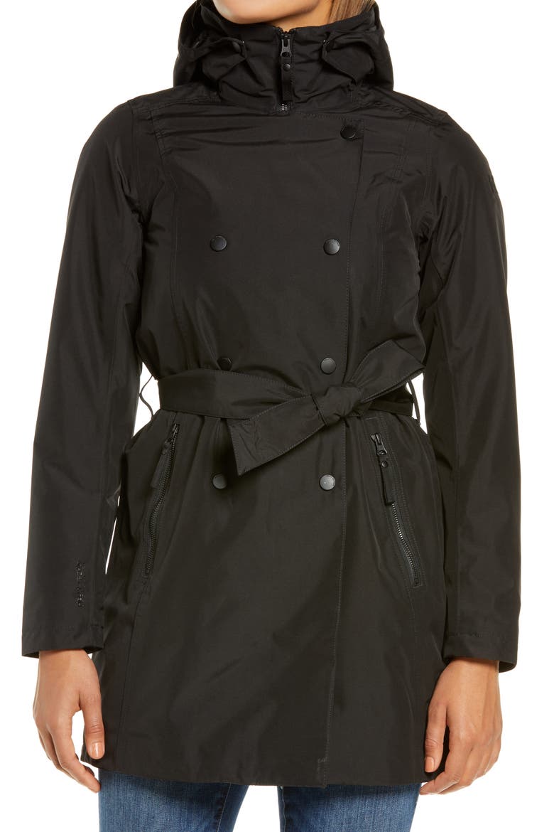 Welsey II Insulated Waterproof Trench Coat, Alternate, color, BLACK