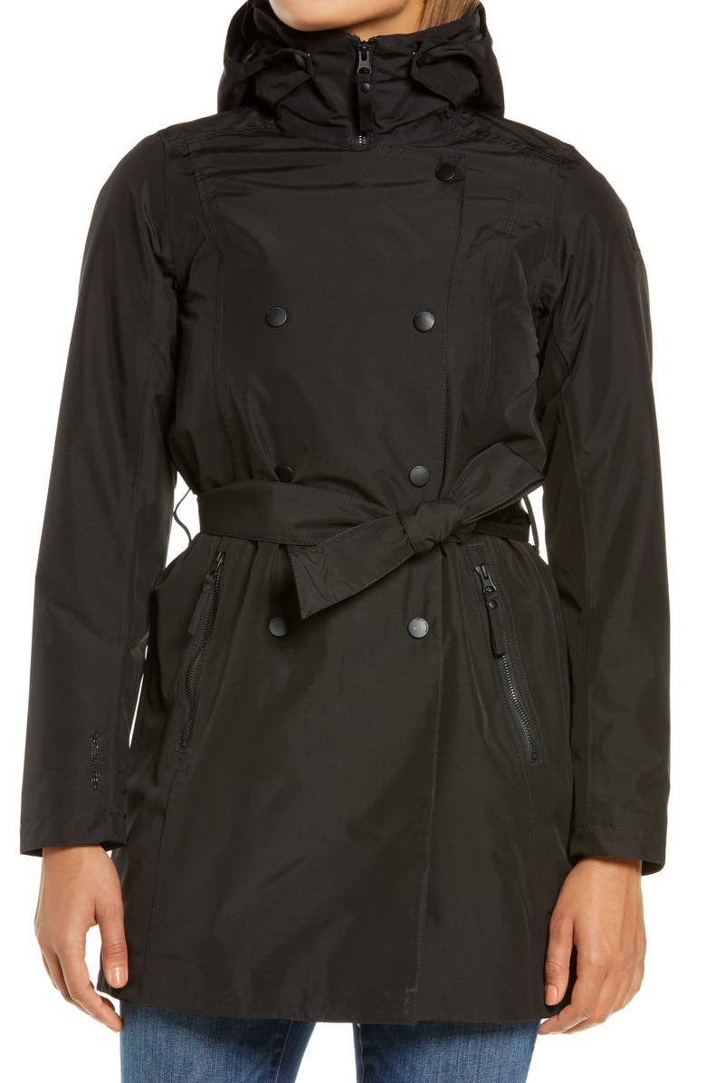 Helly Hansen Welsey II Insulated Waterproof Trench Coat, Alternate, color, Black