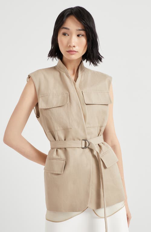 Brunello Cucinelli Gilet In Cool Beige