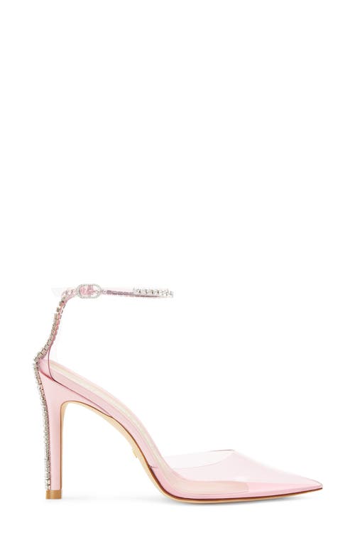 Shop Stuart Weitzman Glam 100 Strap Pump In Light Pink/cotton Ca