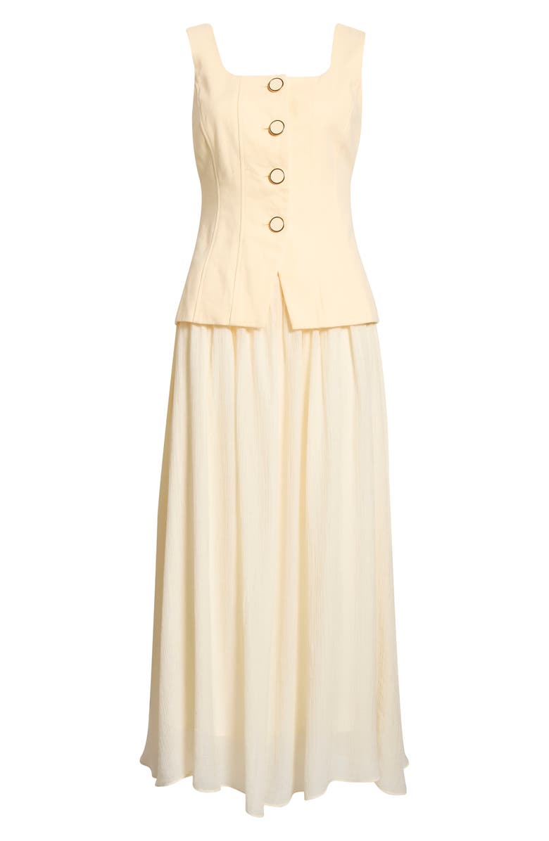 MOON RIVER Sleeveless Two-Piece Dress, Alternate, color, Yellow/ Ivory