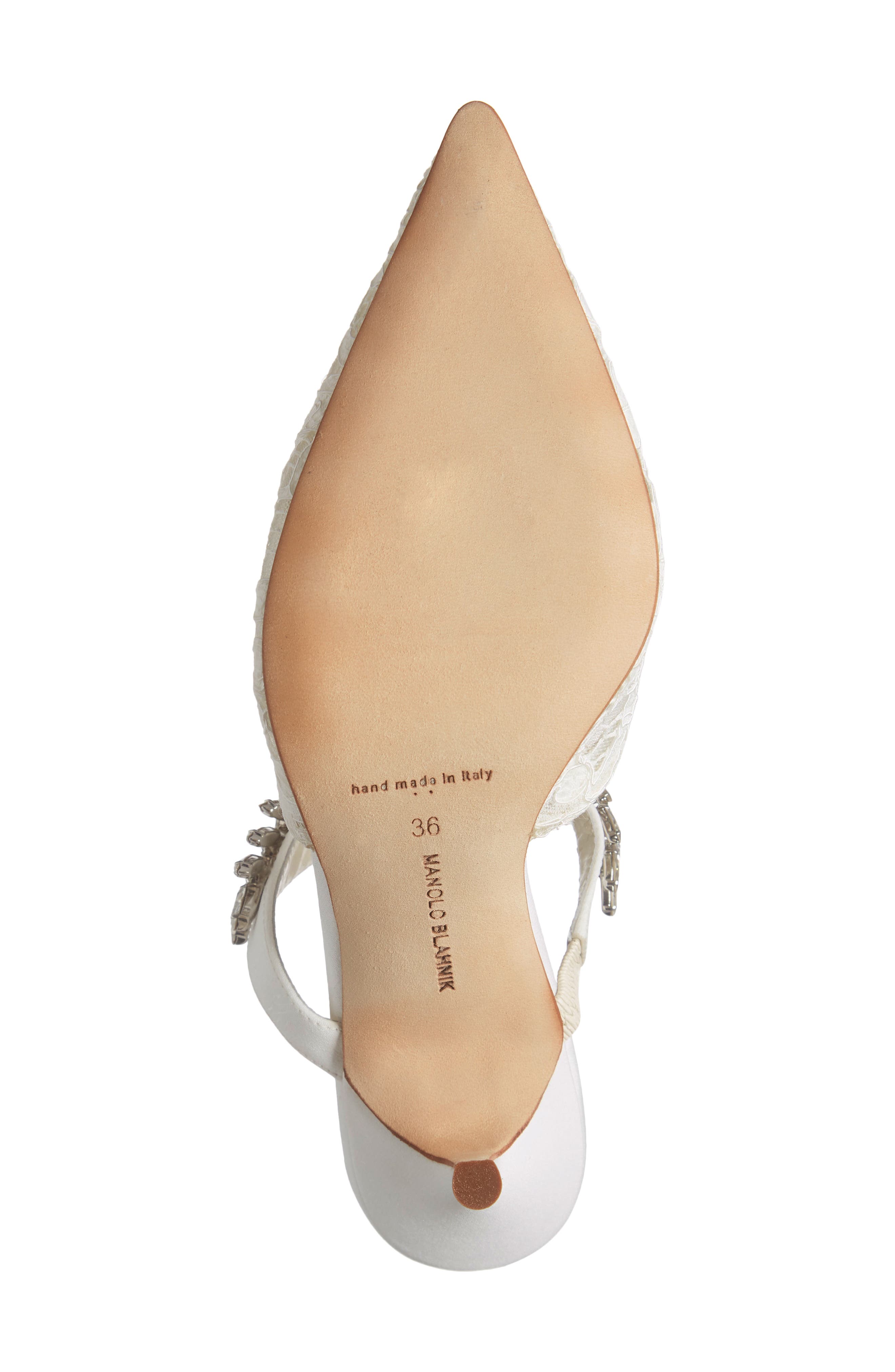 Manolo Blahnik Lurum Crystal Leaf Pointed Toe Mule, Alternate, color, 