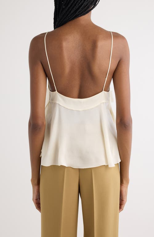 Chloé Ruffled Tie-front Silk-chiffon Top In Dusty White