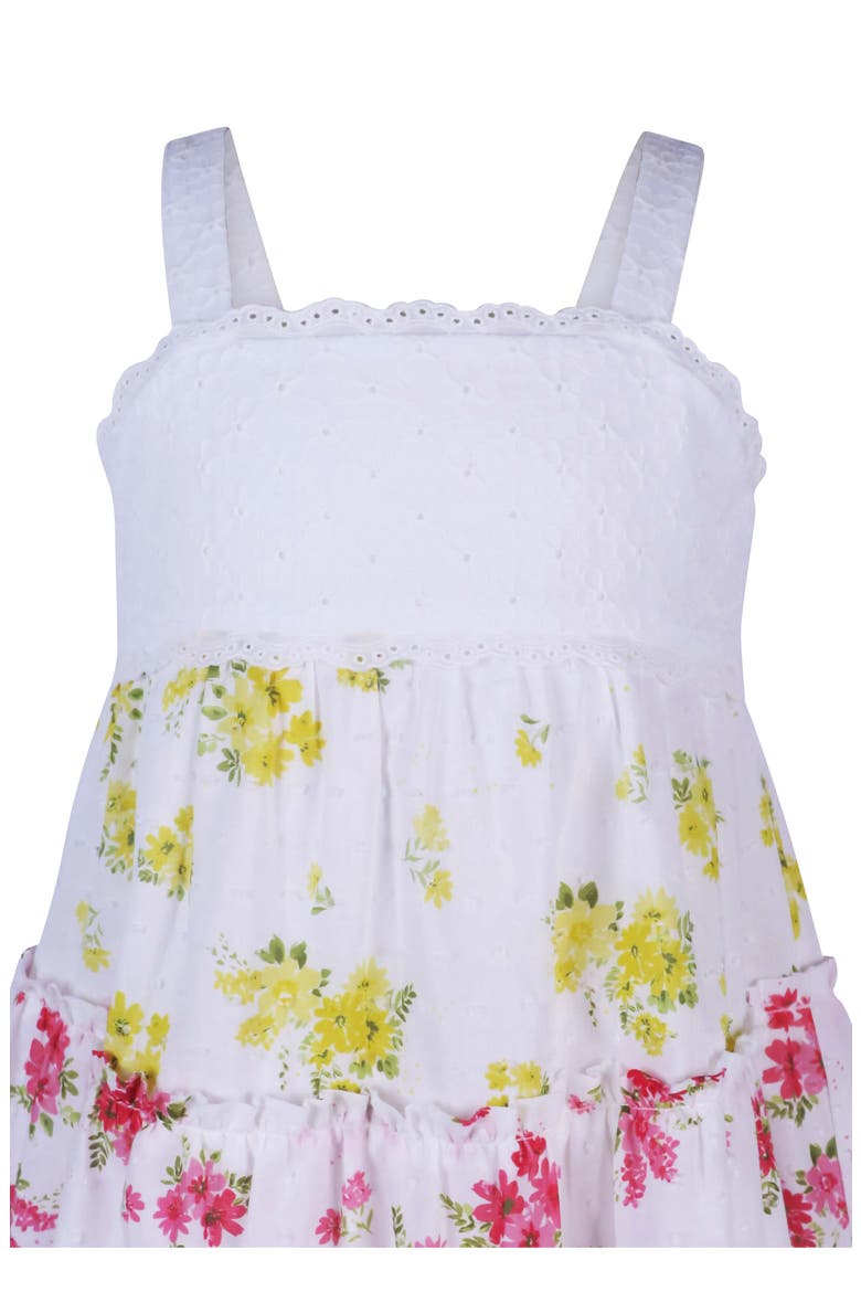 Kids' Tiered Cotton Sundress, Alternate, color, WHITE MULTI