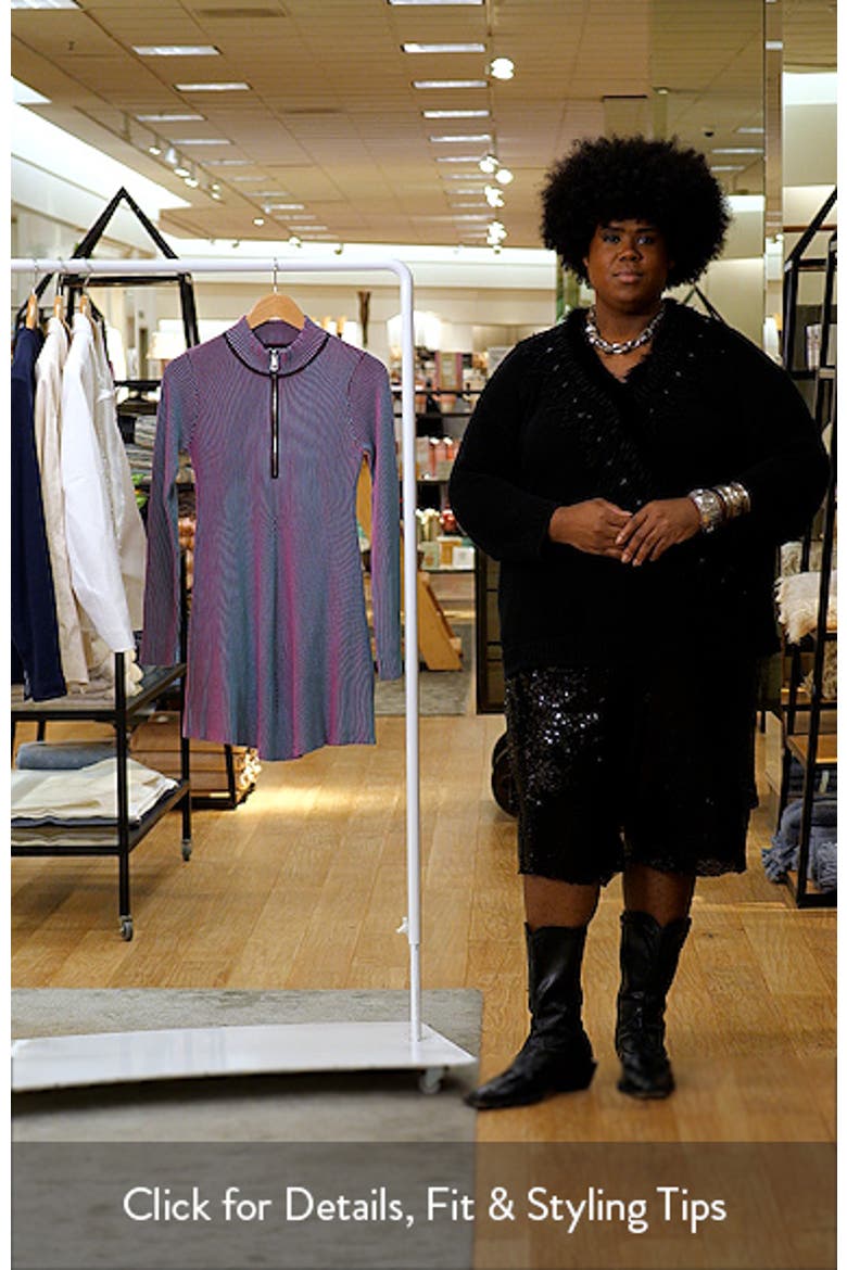 Long Sleeve Rib Half Zip Minidress video