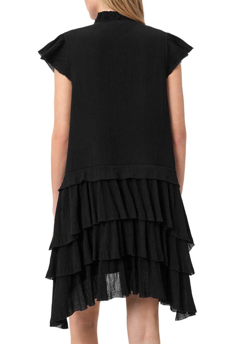 Cavalry Layered Ruffle High-Low Dress, Alternate, color, BLACK