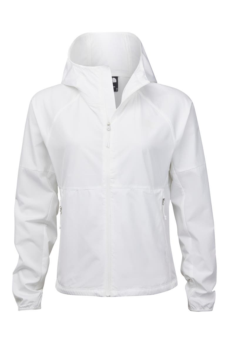 Flyweight Wind Resistant Zip Hoodie, Alternate, color, TNF WHITE