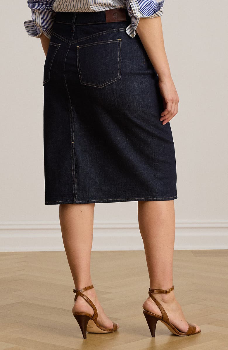 Lauren Ralph Lauren Denim Pencil Skirt, Alternate, color, Rinse Wash Blue