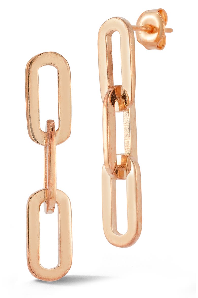 Chain Link Drop Earrings, Main, color, ROSE GOLD