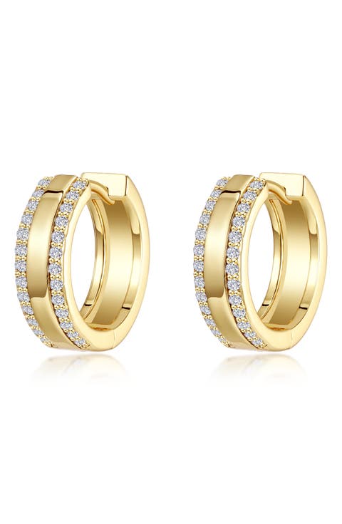 Pavé Simulated Diamond Hoop Earrings
