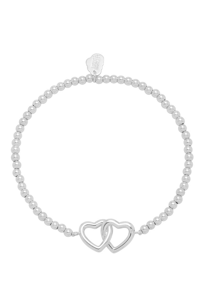 Sienna Interlinking Hearts Beaded Stretch Bracelet, Alternate, color, SILVER