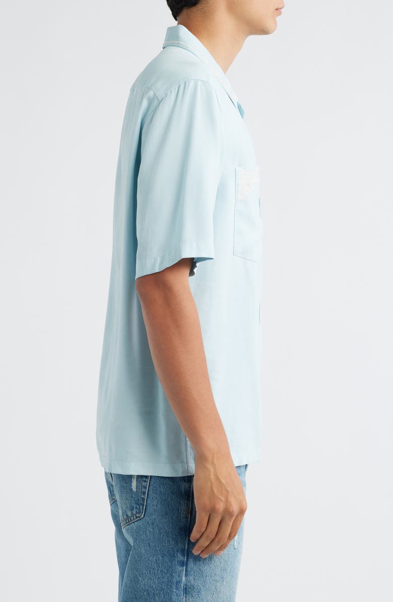 NN07 Julio Embroidered Button-Up Shirt, Alternate, color, Winter Sky