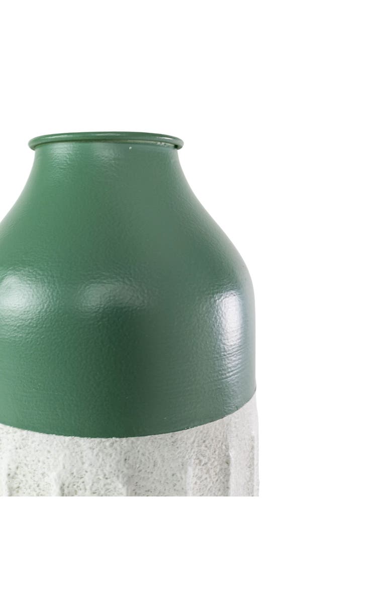 Foreside Home and Garden Dipped Sandy Vase Green Metal, Alternate, color, Green