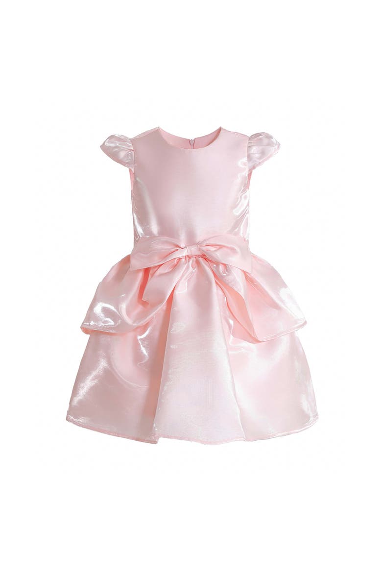 Juliora Puff Sleeve Satin Dress, Main, color, Pink