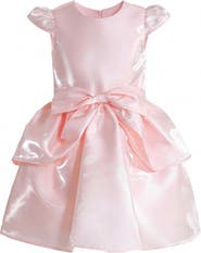 Tulleen Juliora Puff Sleeve Satin Dress