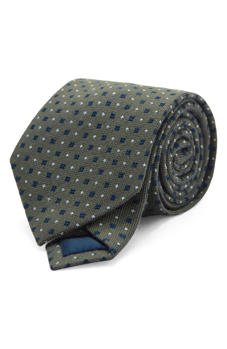 MANGO Neat Embroidered Woven Tie, Main, color,