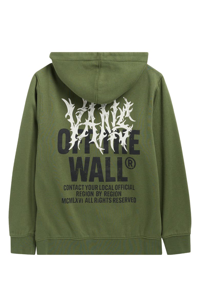 Vans Kids' Metal Wall Zip Hoodie, Alternate, color, Pine Forest