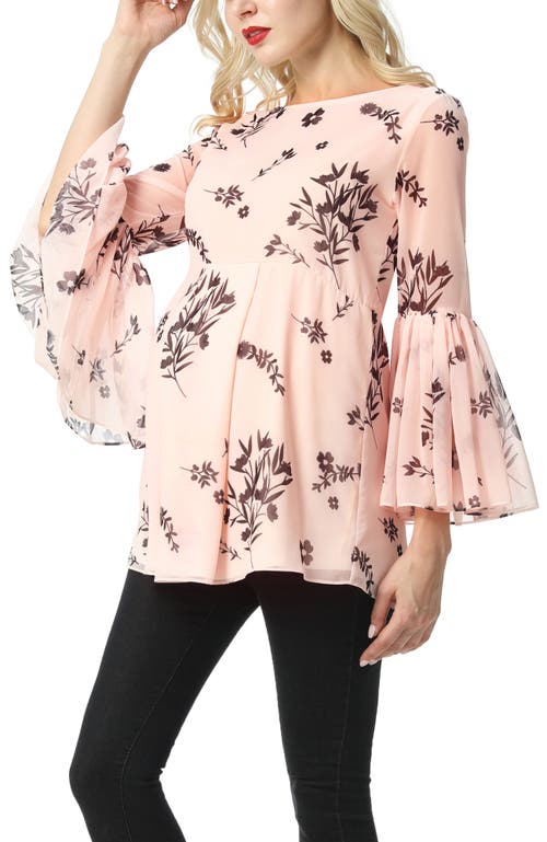 Kimi & Kai Gesa Maternity/nursing Floral Print Blouse In Pink