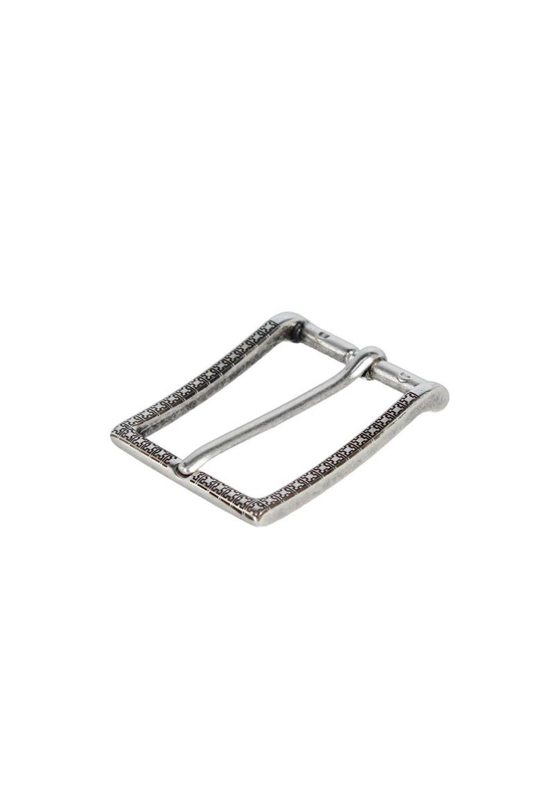 35mm Lasered Patterned Solid Brass Italian Harness Belt Buckle, Alternate, color, English Silver