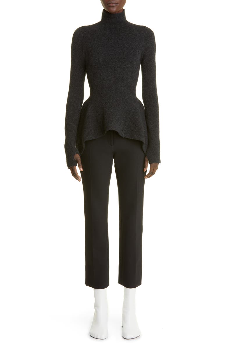 Proenza Schouler Ruffle Hem Merino Wool Blend Sweater, Alternate, color, 
