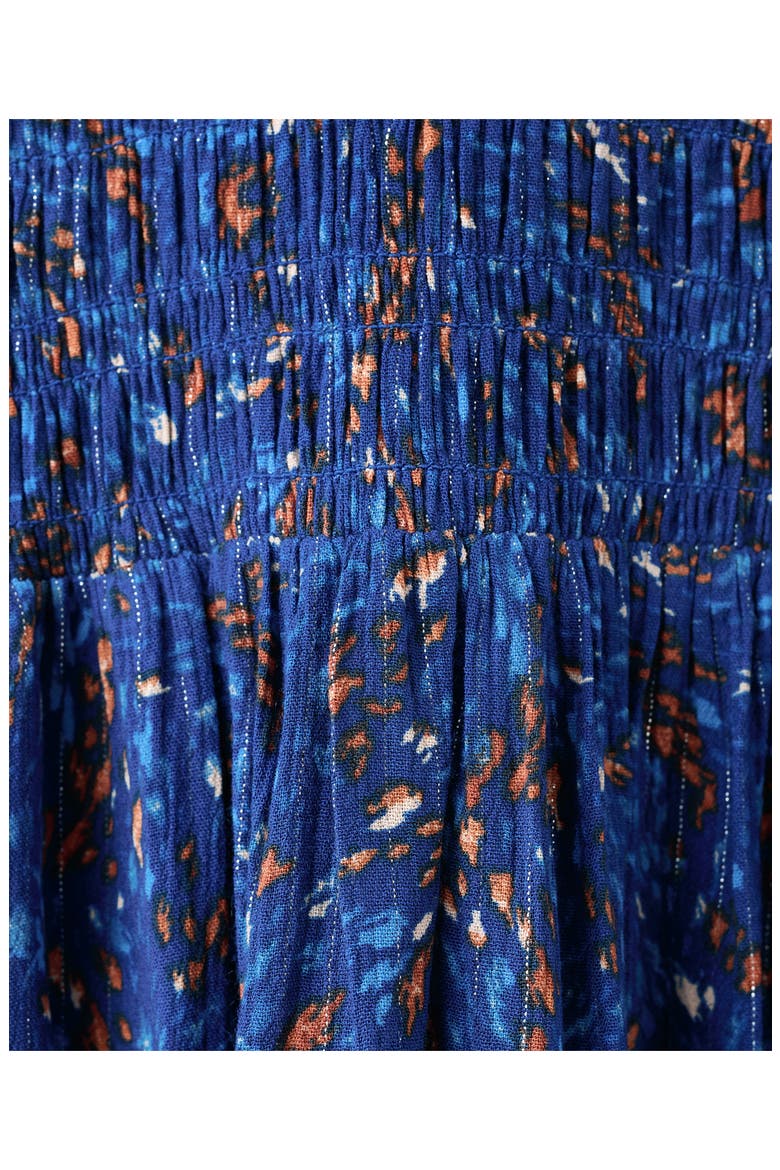 Printed Smocked Dress, Alternate, color, NAVY