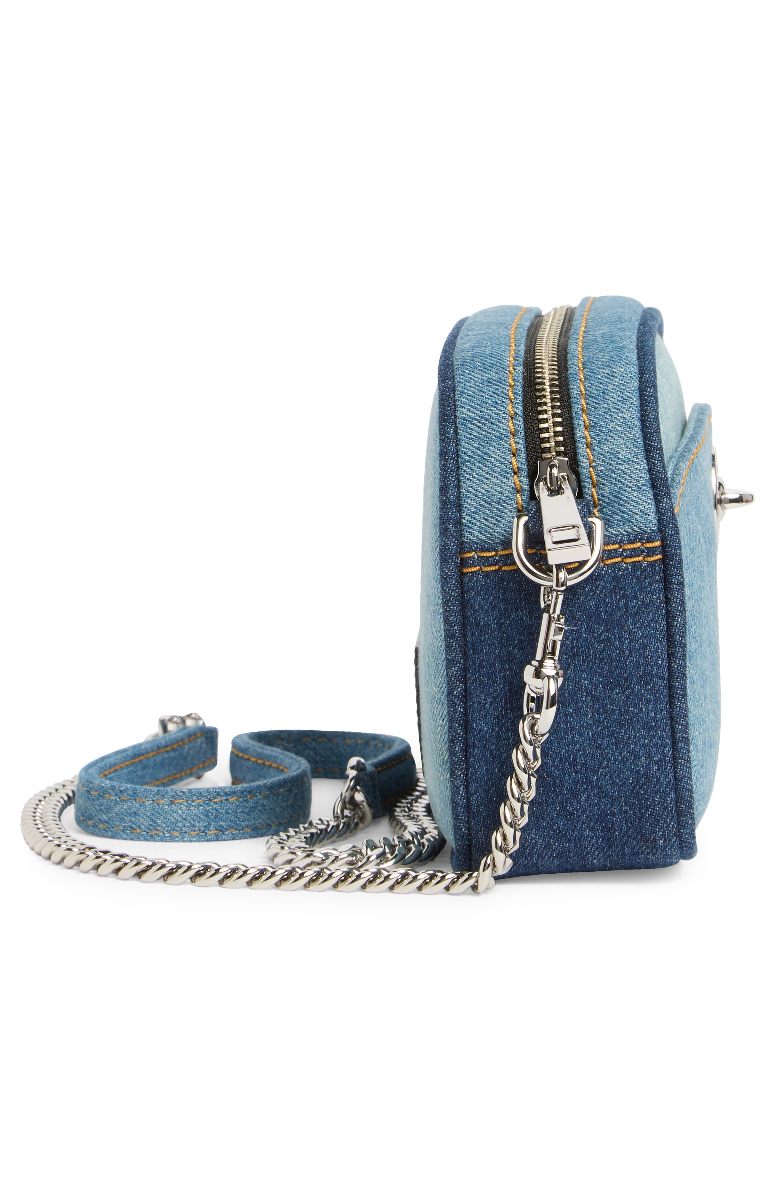 Marc Jacobs Turnlock Denim Camera Bag, Alternate, color, Denim