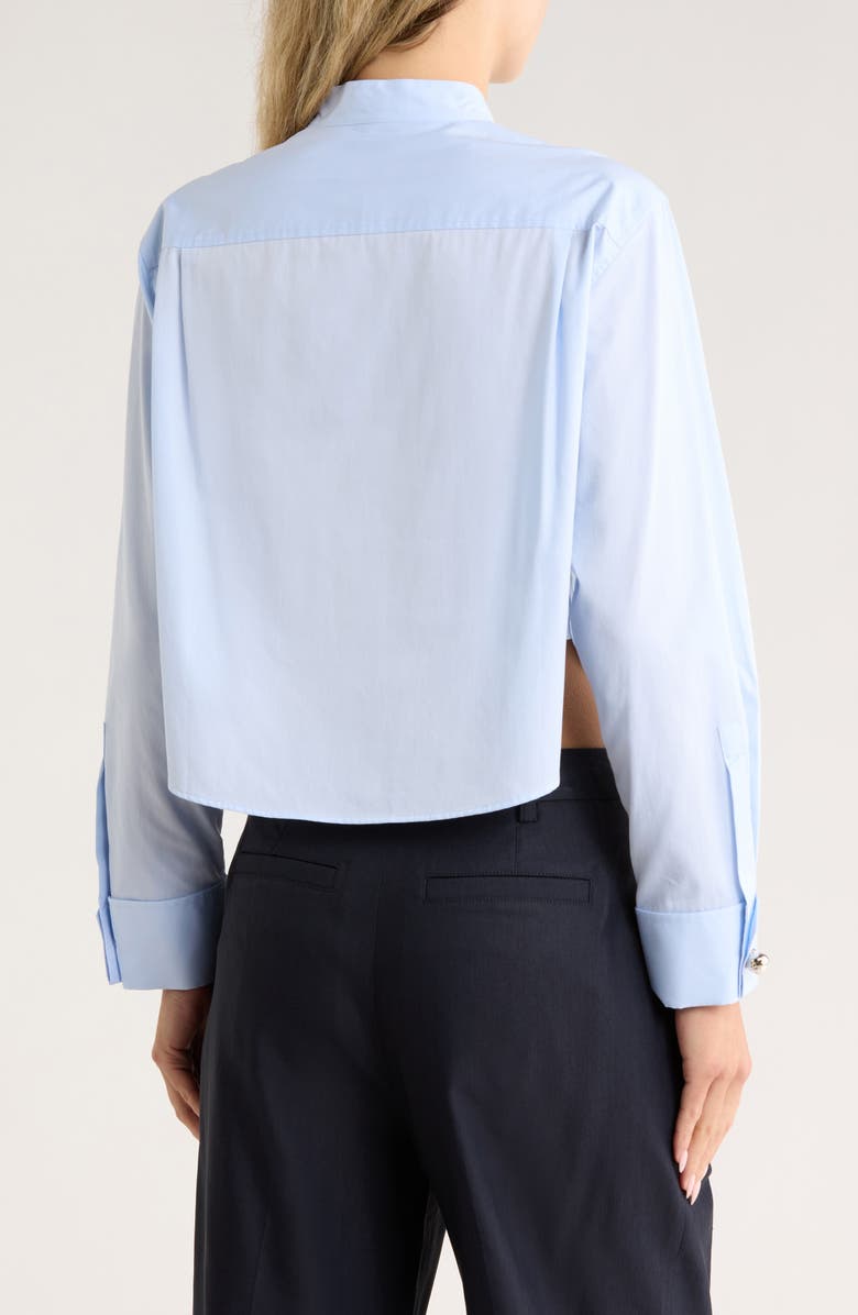 A.L.C. Kat Crop Button-Up Shirt, Alternate, color, Ice Water