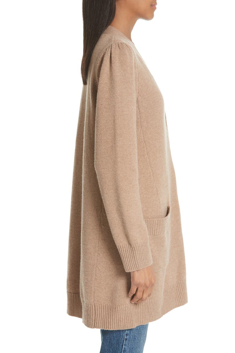 Essentials Wool & Cashmere Boyfriend Cardigan, Alternate, color, OATMEAL