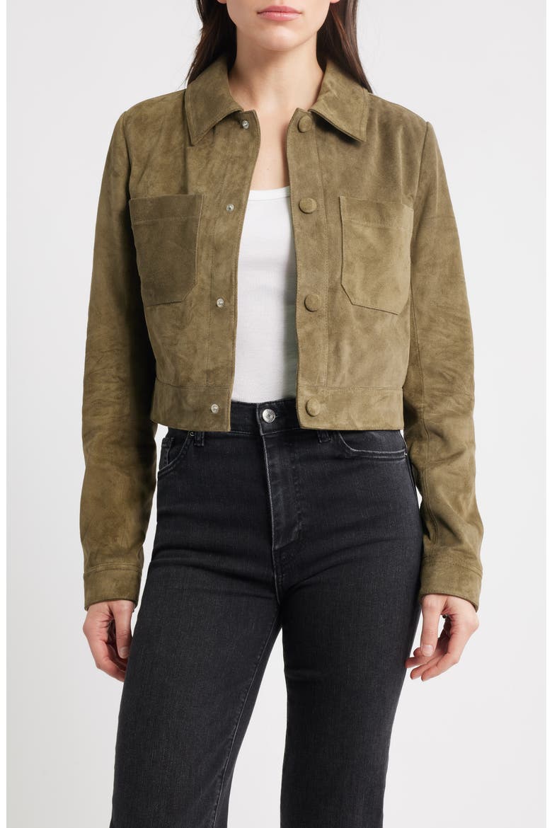 The Small Suede Jacket, Main, color, CYPRESS