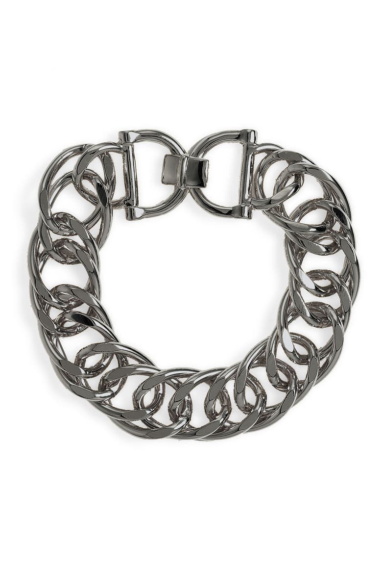 Lauren by Ralph Lauren 'Day at the Races' Chain Bracelet, Main, color, HEMATITE