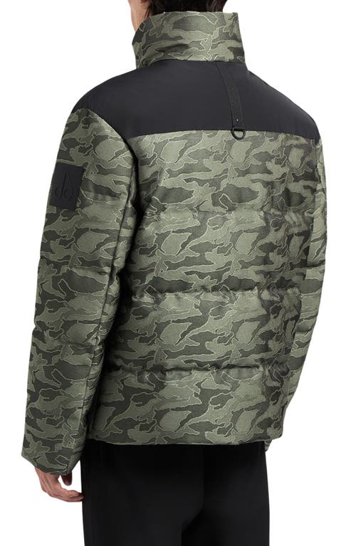 Moose Knuckles Kings Camouflage Print Puffer Jacket In Moss Camo