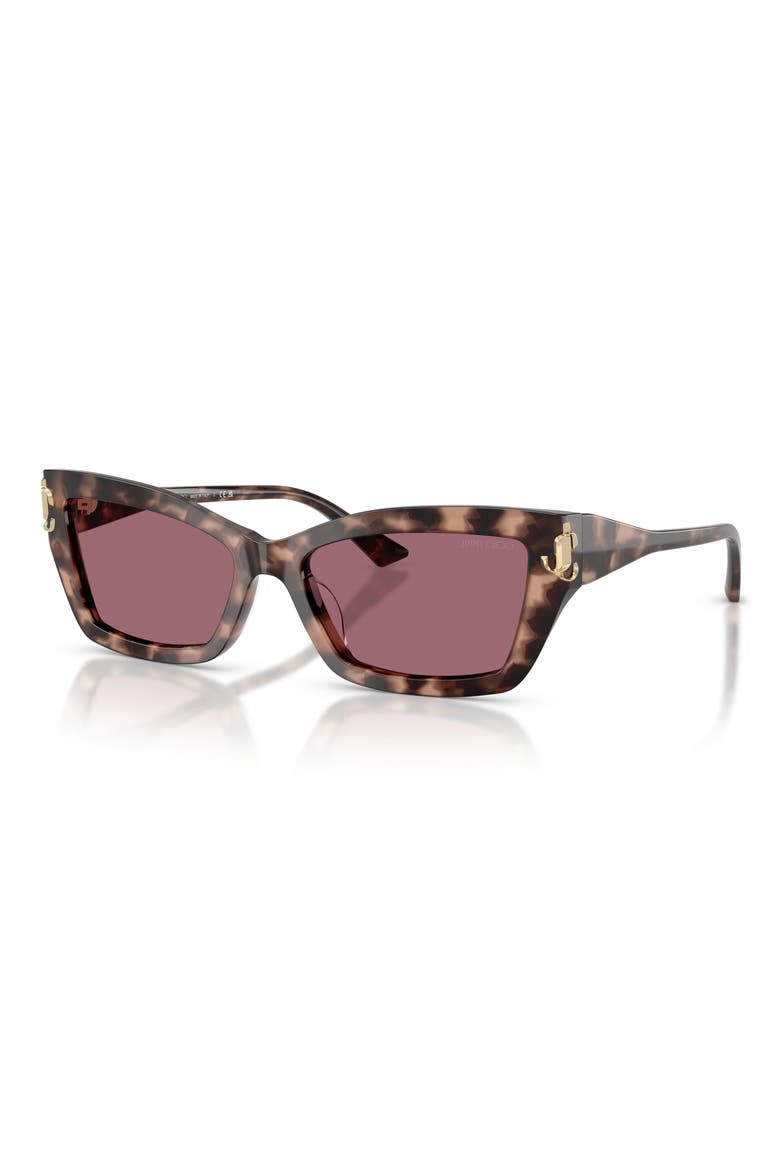 55mm Cat Eye Sunglasses, Alternate, color, PINK HAVANA / VIOLET