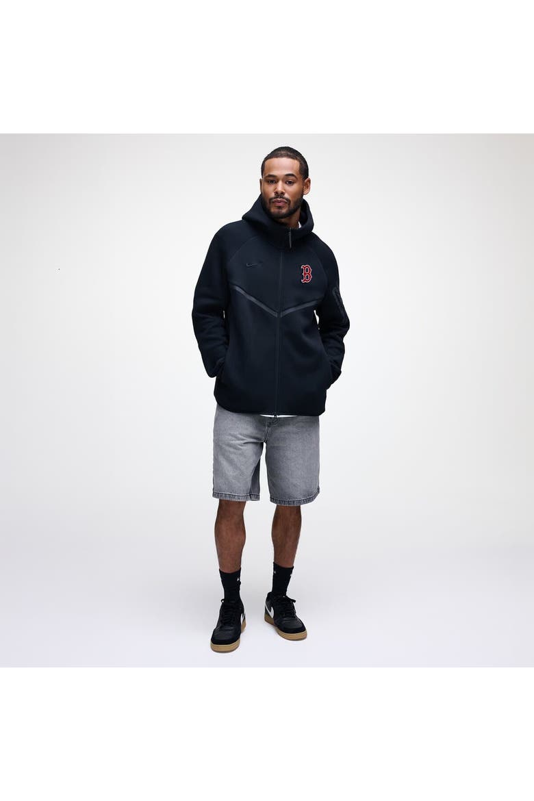 Men's Nike Black Boston Red Sox Tech Fleece Raglan Full-Zip Windrunner Hoodie, Alternate, color, Black